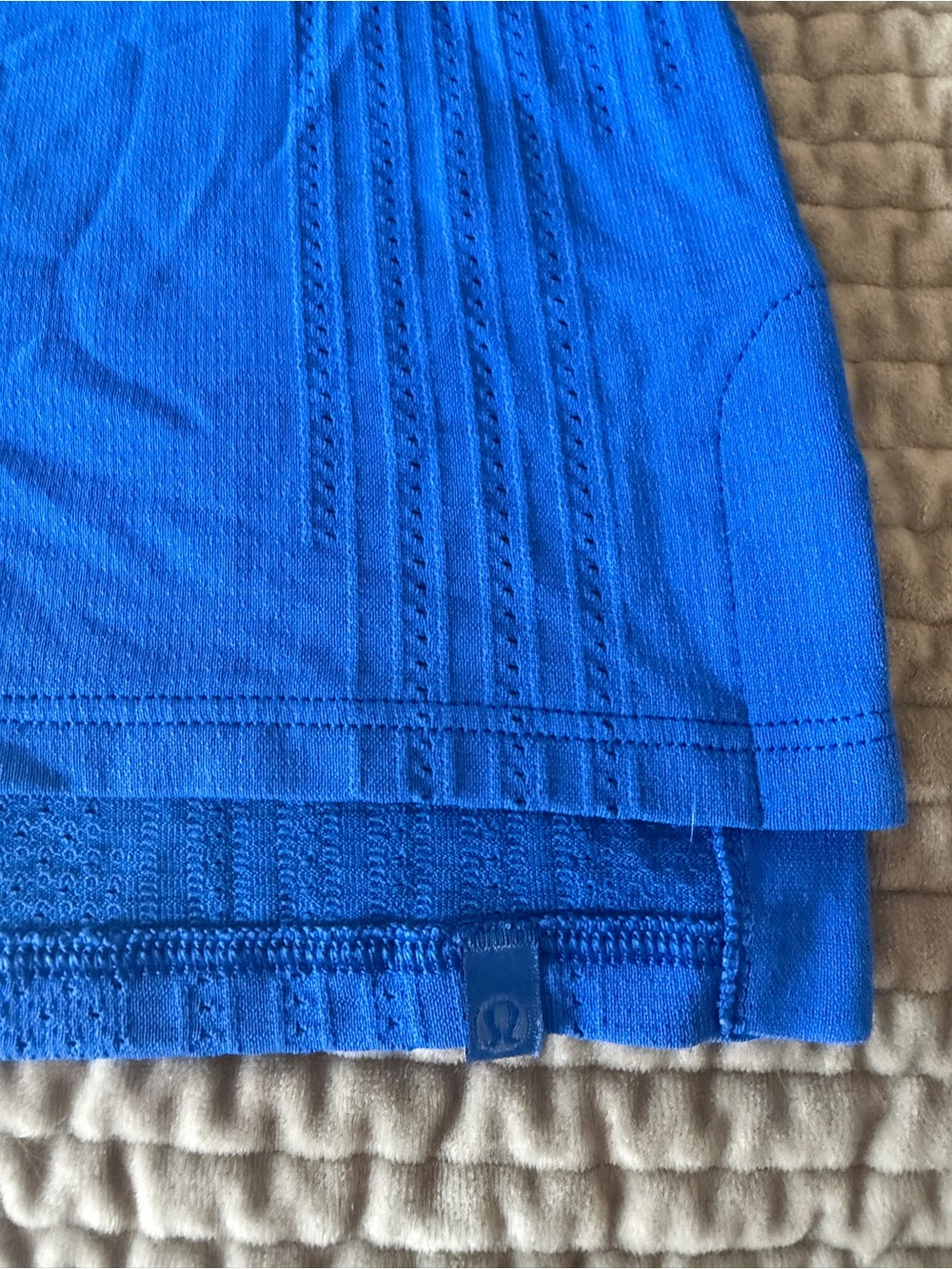 Bright Blue Ribbed Running Tank Top - Picture 2 of 3